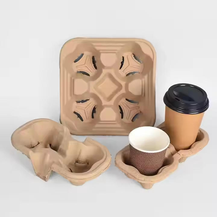 H264e3d27985c449da65b581f7c6ce6dfn.png_720x720q50 Customized Biodegradable Food Packaging Paper Pulp Hot Cold Drink Cardboard Cup Carrier Take Away Coffee Tea 2/4 Cup Holder - Image 1